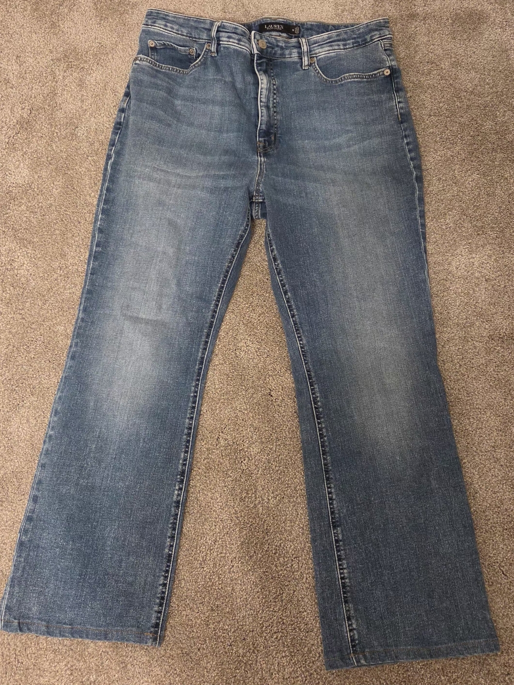 Lauren Ralph Lauren Premier Straight Jeans, Womens Size 16 Petite / 16S, Stretch